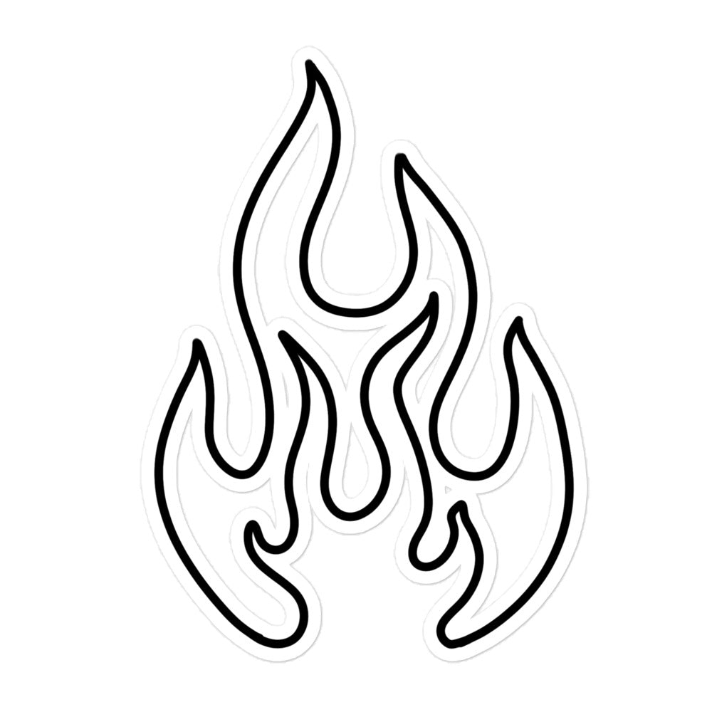 Bubble-free stickers black flame tattoo print – Ink020